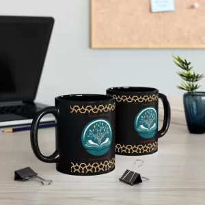 Always Writing, Always Growing Black Mug