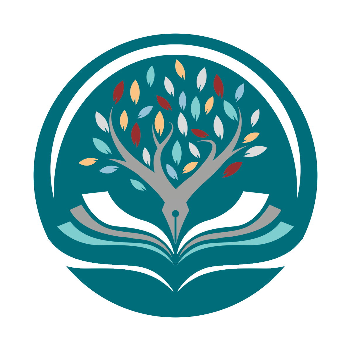 Classes for Writers Tree in circle colorful copy